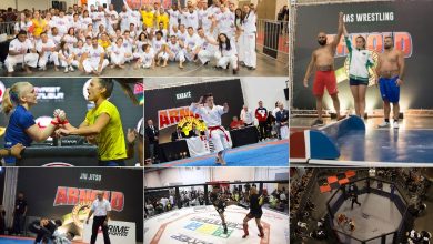 Luta de Kickboxing - Combate de jiu jitsu -Competição de karatê- Vista aérea do octógono do MMA -Fotos - (Rodrigo Dod / Savaget)