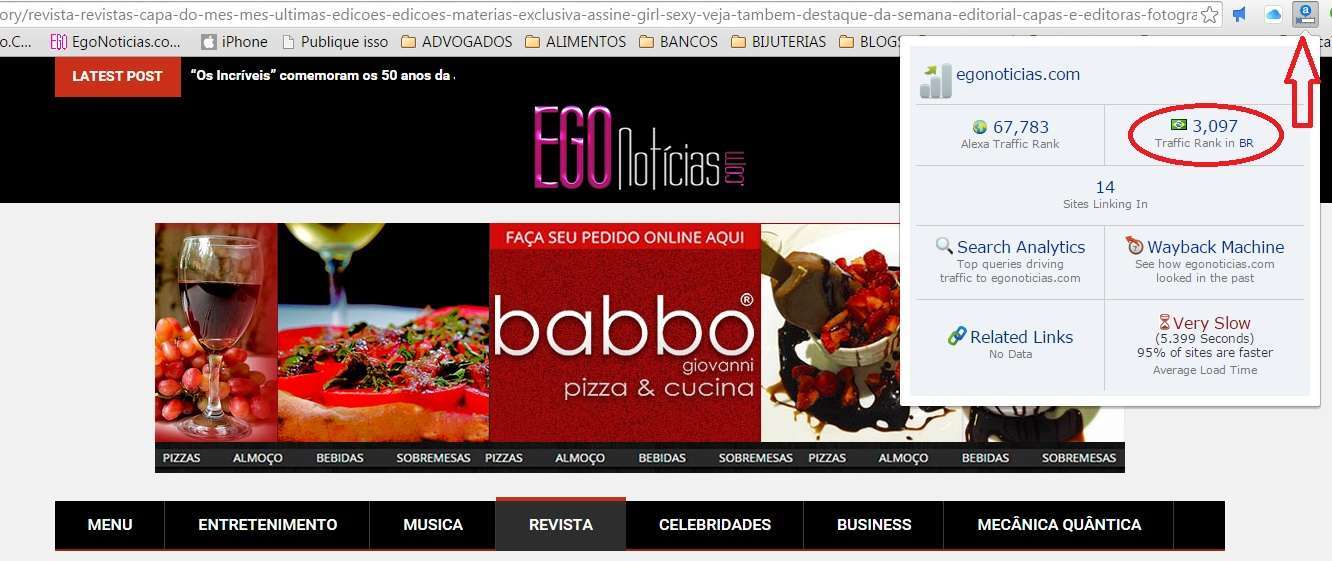 Ranking do Egonoticias.com entre os 3.000 Sites mais acessados do Brasil - Foto Divulgação 