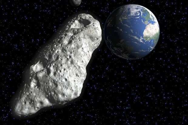Um asteroide orbitando o sol entre Marte e Júpiter Um asteroide orbitando o sol entre Marte e Júpiter