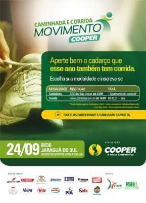 Flyer- Cooper promove caminhada e corrida - Divulgação