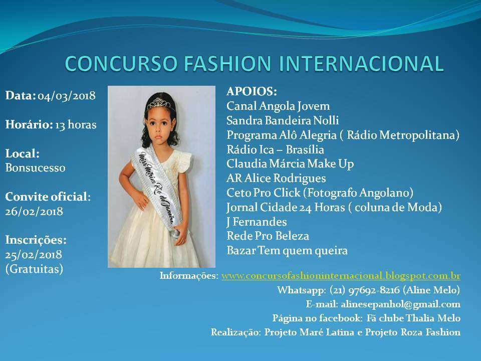 Flyer De Divulgacao Do Concurso Fashion Internacional Im 001 Ego Noticias