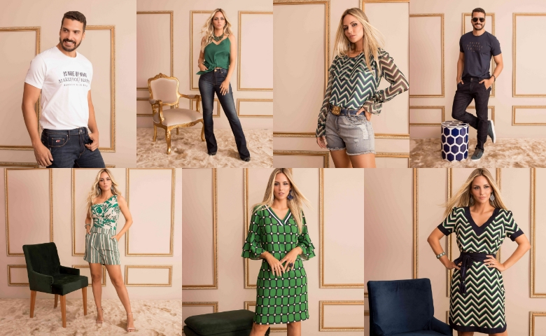 Jean Darrot o novo catálogo da moda em verde com estampas em florais