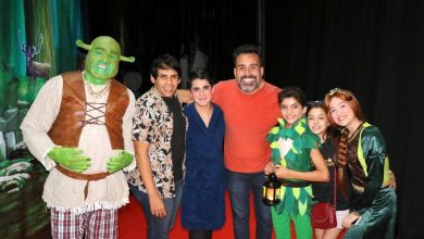 Leo Iglesias (Shrek), Renan Medeiros Alex Junior, Fábio Ramalho, Vinícius Pieri, Mariah Wernay, Ágatha Felix (Fiona). Foto Paulo Araújo.