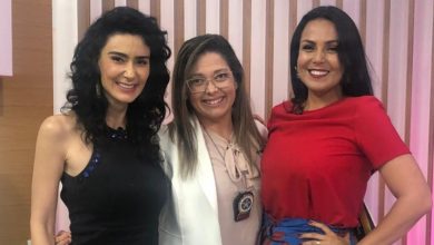 Atriz Cristiane Machado participa de debate sobre violência contra a mulher em programa da TV Bandeirantes