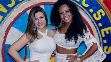 Madrinha de Bateria Tânia Oliveira e Rainha Cintia Mello festejam aniversário em noite de samba