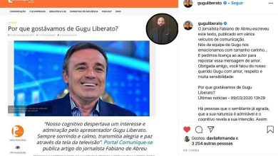 O conteúdo era um texto de Abreu em homenagem ao Gugu Liberato