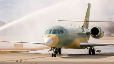 A chegada do primeiro Falcon 6X a Little Rock