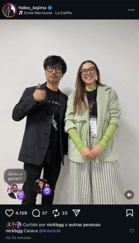 Hideo Kojima e Ana Xisdê protagonizam encontro marcante na BGS: o abraço que virou história entre os gamers