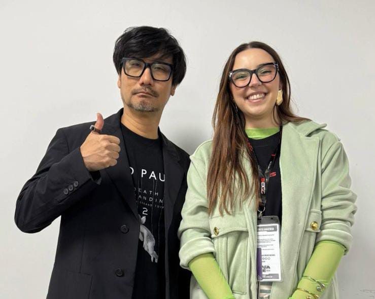 Hideo Kojima e Ana Xisdê protagonizam encontro marcante na BGS: o abraço que virou história entre os gamers