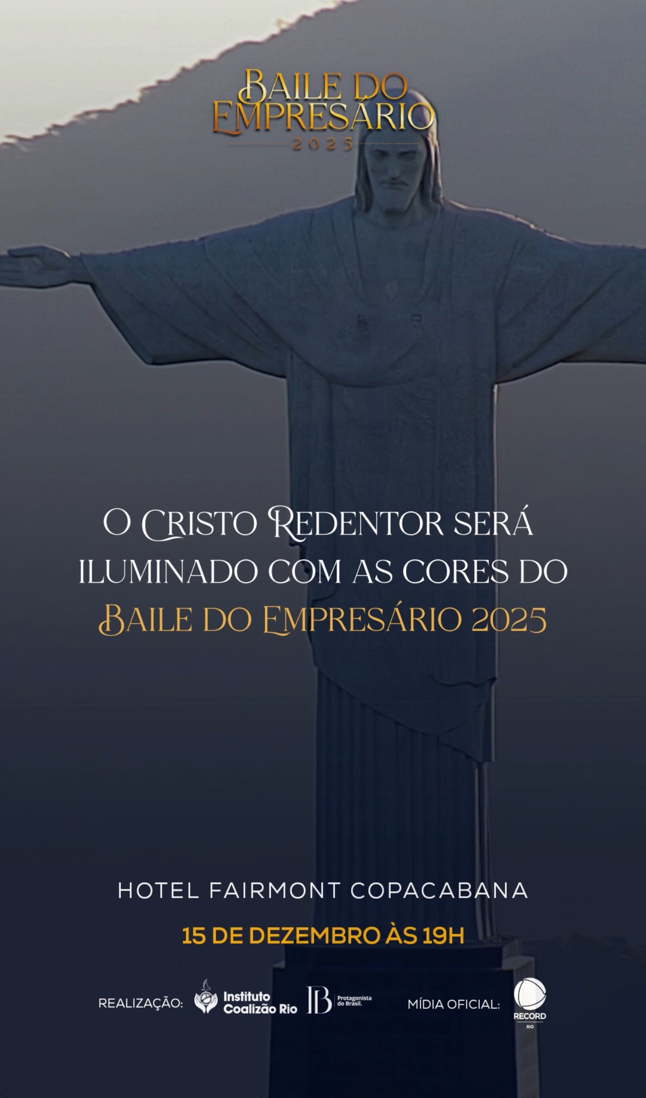 Cristo Redentor e Coalizão iluminam o Rio para inspirar o Brasil
