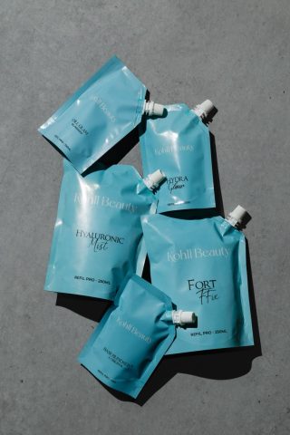 Embalagem refil Kohll Beauty | Foto: Divulgação/acervo pessoal Kohll Beauty aposta em embalagens refil para incentivar o consumo consciente e reduzir o impacto ambiental na indústria da beleza